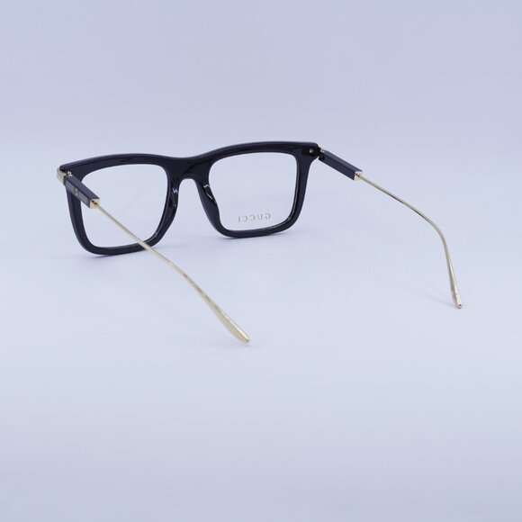 Gucci GG1438O 001 Eyeglasses Black/Gold 53mm Square Frame - Picture 7 of 12